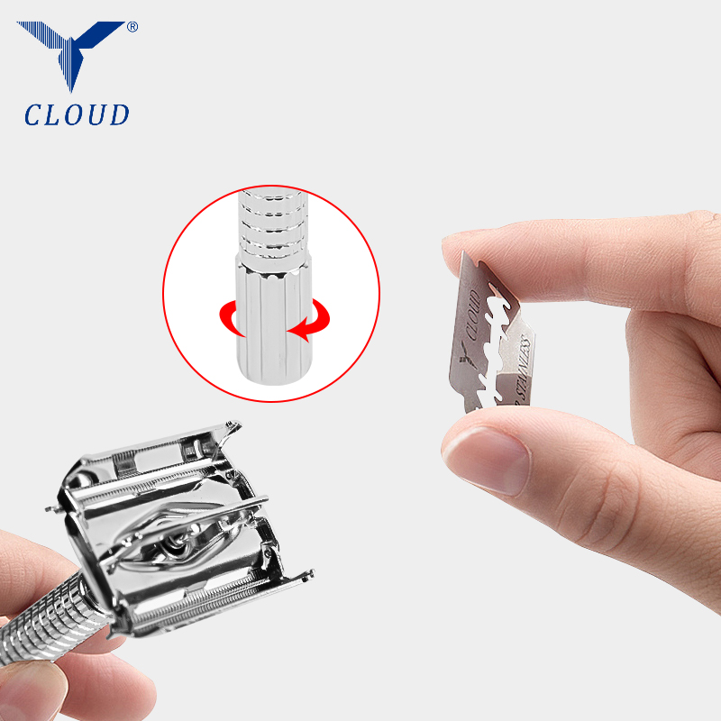 74 Ruostumattomasta teräksestä valmistettu Double Edge Twist avoin T-muotoinen manuaalinen partakone