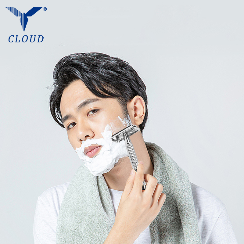 74 Ruostumattomasta teräksestä valmistettu Double Edge Twist avoin T-muotoinen manuaalinen partakone