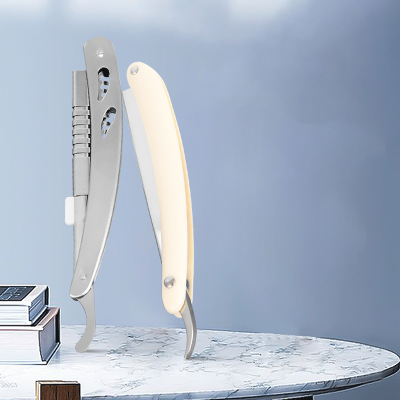 Kestävä ruostumattomasta teräksestä valmistettu aallotettu suora partaveitsikahva