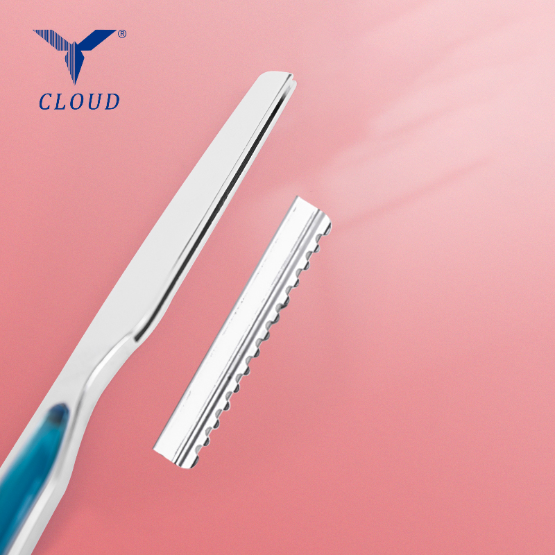 Hiustenleikkuukone ruostumattomasta teräksestä valmistettu suora partakone (muovinen kahva)