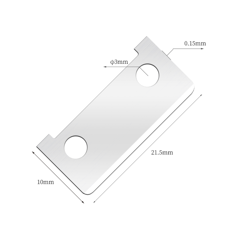 Yksipuoliset, ruostumattomasta teräksestä valmistetut kulmakarvojen partakoneen terät