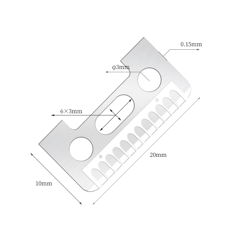 Yksipuoliset, ruostumattomasta teräksestä valmistetut kulmakarvojen partakoneen terät