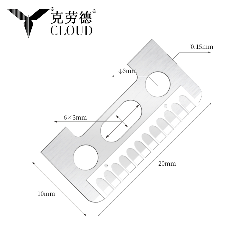 Yksipuoliset, ruostumattomasta teräksestä valmistetut kulmakarvojen partakoneen terät
