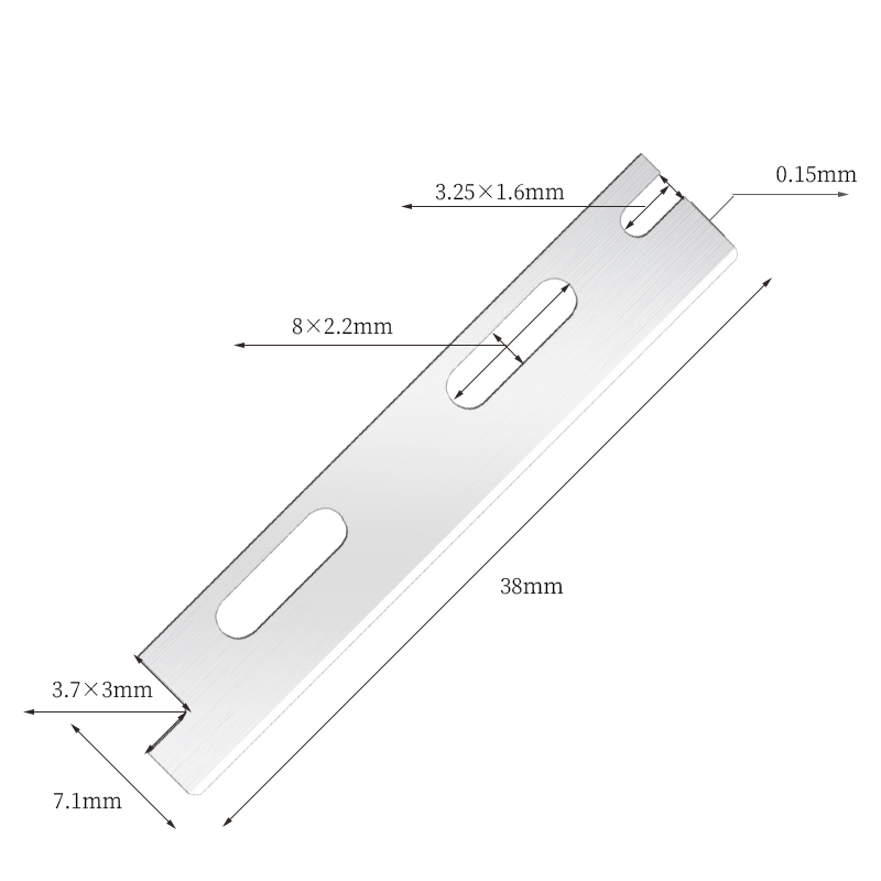 Monikäyttöiset, uudelleenkäytettävät ruostumattomasta teräksestä valmistetut kulmakarvojen partaveitsiterät