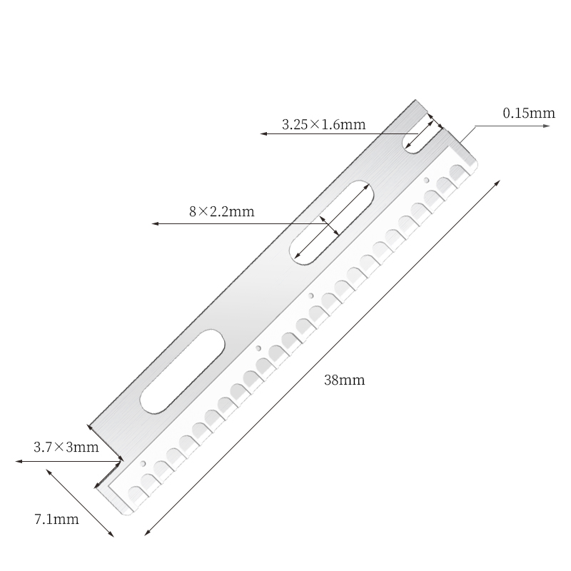 Monikäyttöiset, uudelleenkäytettävät ruostumattomasta teräksestä valmistetut kulmakarvojen partaveitsiterät