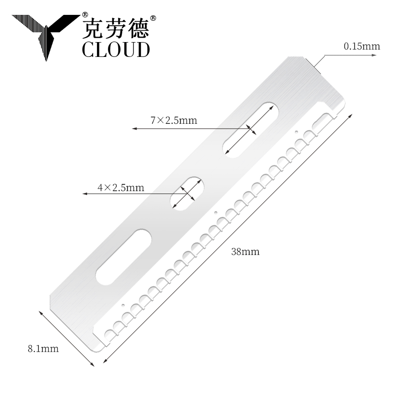 Kestävä uudelleenkäytettävä ruostumattomasta teräksestä valmistettu kulmakarvojen leikkausterä
