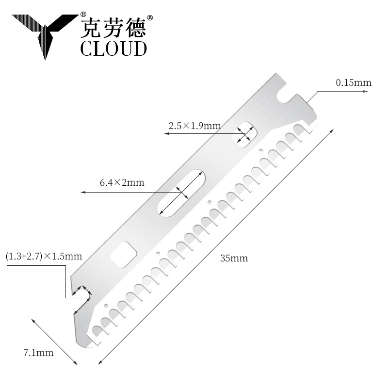 Monikäyttöiset, uudelleenkäytettävät ruostumattomasta teräksestä valmistetut kulmakarvojen partaveitsiterät
